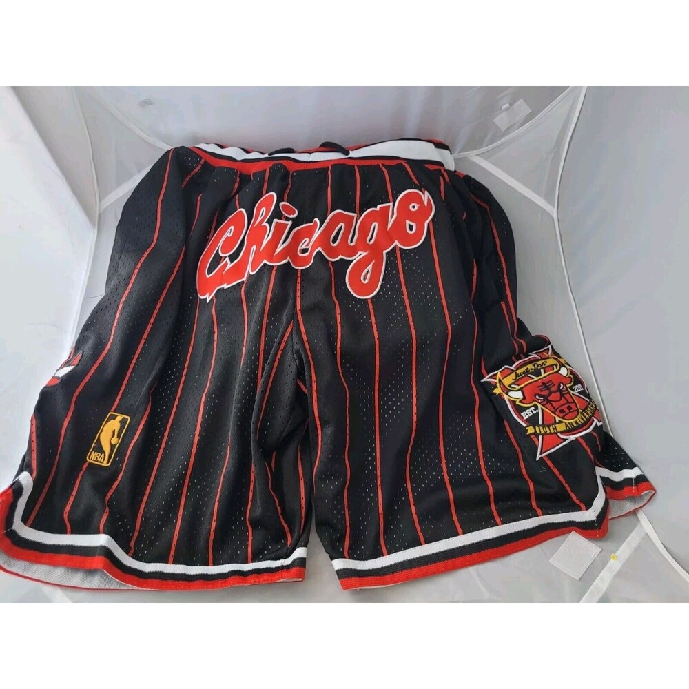 Just Don Chicago Bulls 10th Anniversary NBA Mesh Shorts Size Med -mint Condition